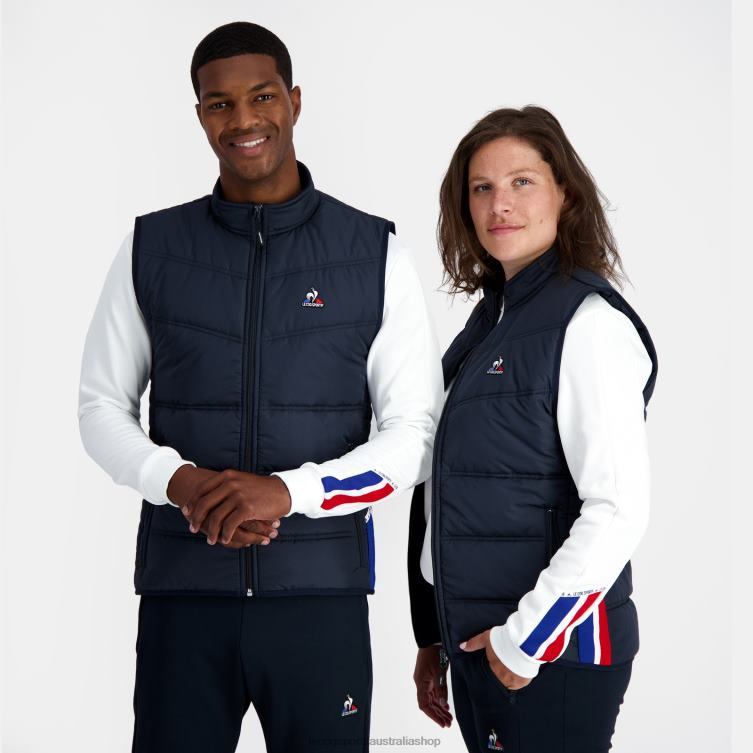 Clothing HVDBF118 Men Le Coq Sportif Unisex Sleeveless Jacket Blue - Image 5