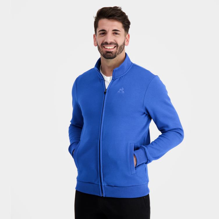 clothing_hvdbf12_men_le_coq_sportif_zipped_sweatshirt_blue.jpg Clothing HVDBF12 Men Le Coq Sportif Zipped Sweatshirt Blue - Image 1