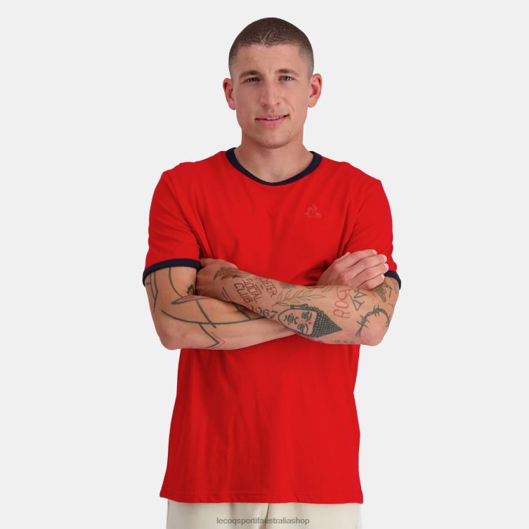 clothing_hvdbf149_men_le_coq_sportif_fashion_t_shirt_red.jpg Clothing HVDBF149 Men Le Coq Sportif Fashion T-Shirt Red - Image 1