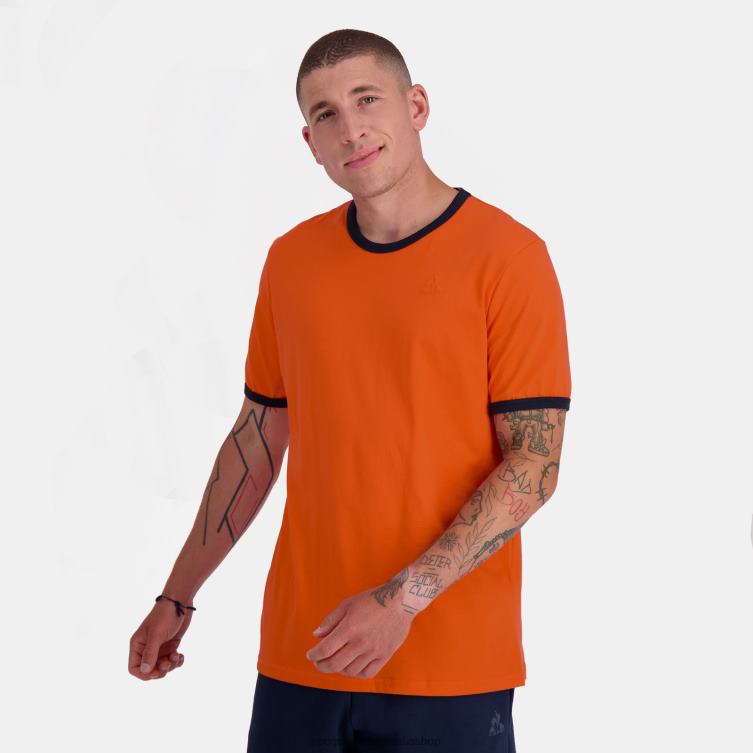 clothing_hvdbf151_men_le_coq_sportif_fashion_t_shirt_orange.jpg Clothing HVDBF151 Men Le Coq Sportif Fashion T-Shirt Orange - Image 1