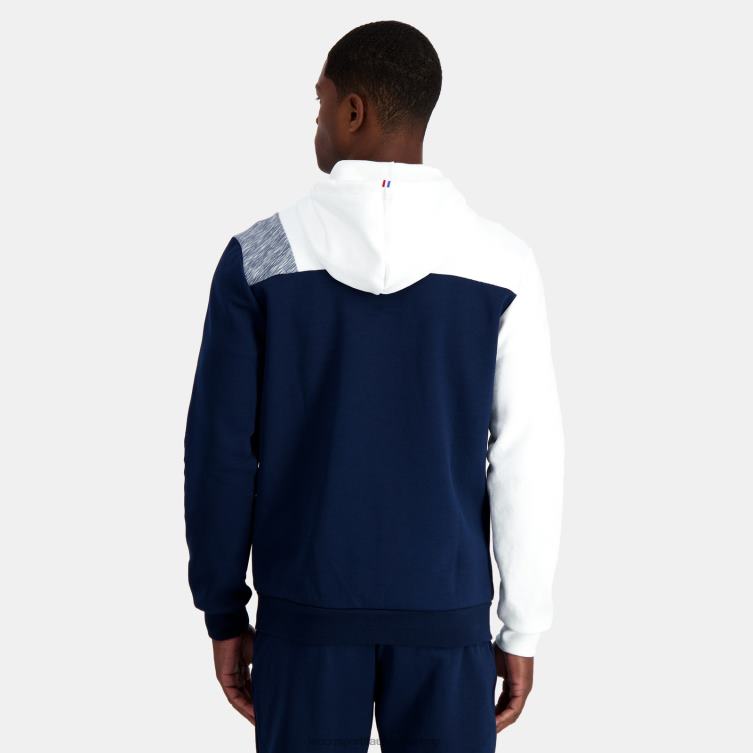 Clothing HVDBF22 Men Le Coq Sportif Hooded Sweatshirt With Zip Blue - Image 4