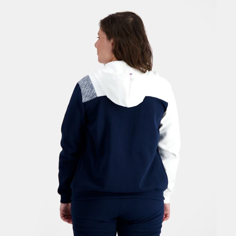 Clothing HVDBF22 Men Le Coq Sportif Hooded Sweatshirt With Zip Blue - Image 8