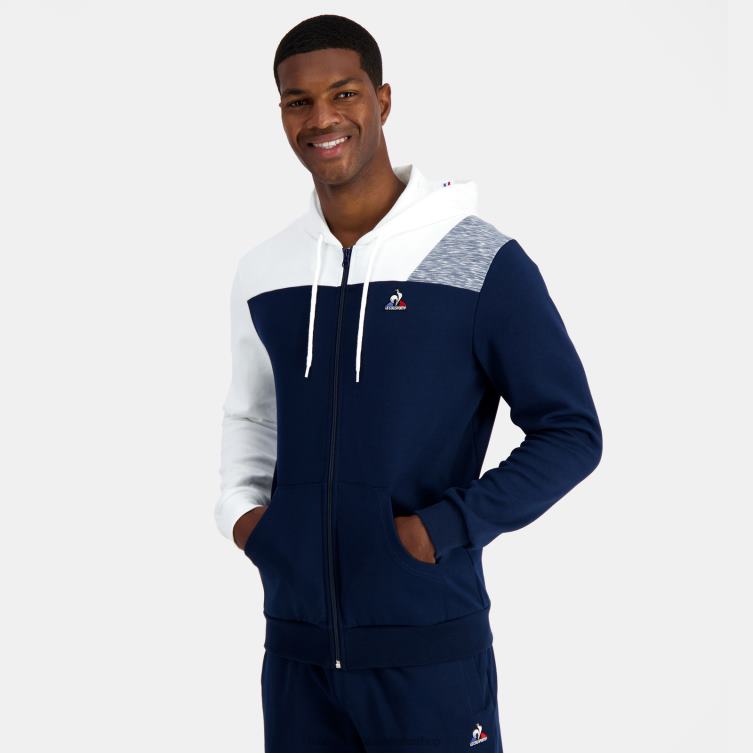 Clothing HVDBF22 Men Le Coq Sportif Hooded Sweatshirt With Zip Blue - Image 1