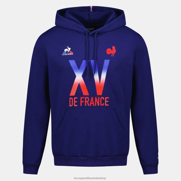 Clothing HVDBF25 Men Le Coq Sportif Hooded Sweatshirt - Xv De France Blue - Image 2