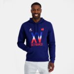 Clothing HVDBF25 Men Le Coq Sportif Hooded Sweatshirt - Xv De France Blue