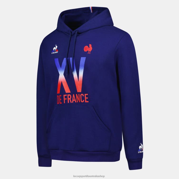 Clothing HVDBF25 Men Le Coq Sportif Hooded Sweatshirt - Xv De France Blue - Image 6