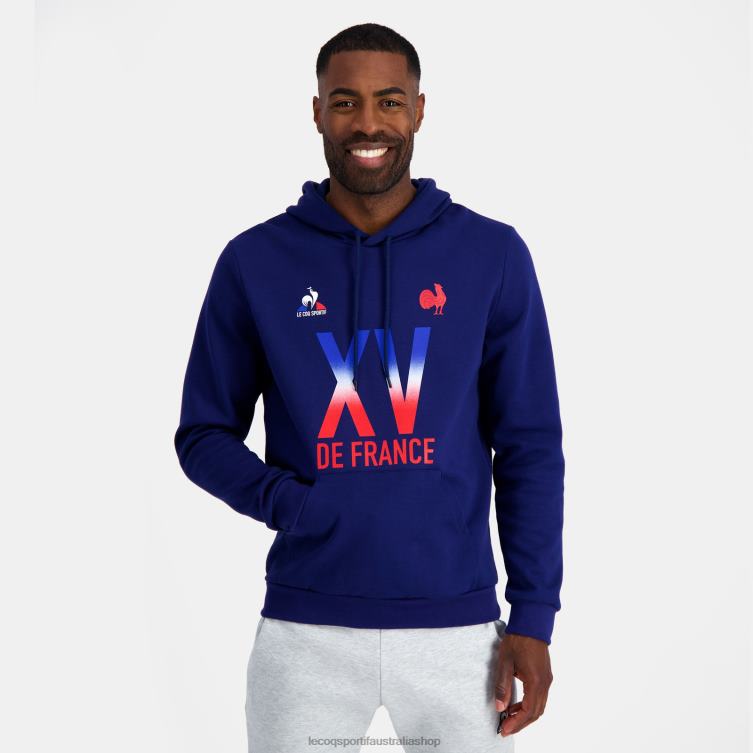 Clothing HVDBF25 Men Le Coq Sportif Hooded Sweatshirt - Xv De France Blue - Image 1