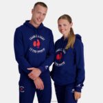 Clothing HVDBF27 Men Le Coq Sportif Hooded Sweatshirt - France Rugby Blue