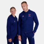 Clothing HVDBF28 Men Le Coq Sportif Hooded Sweatshirt With Zip - France Rugby Blue