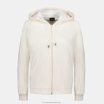 Clothing HVDBF309 Women Le Coq Sportif Hooded Sweatshirt With Zip White - Image 2