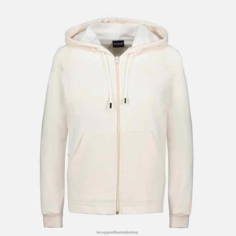 Clothing HVDBF309 Women Le Coq Sportif Hooded Sweatshirt With Zip White - Image 2