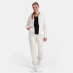Clothing HVDBF309 Women Le Coq Sportif Hooded Sweatshirt With Zip White - Image 5
