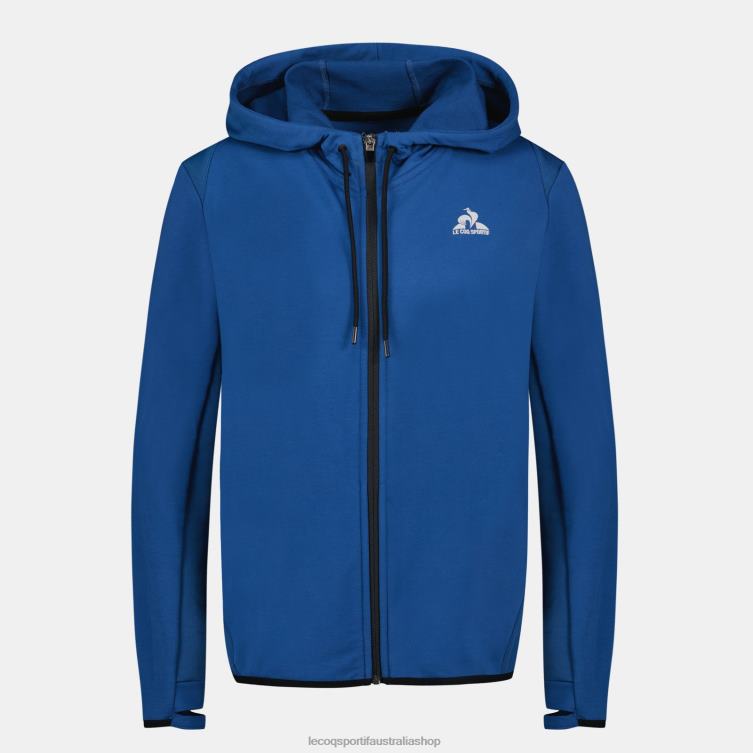 Clothing HVDBF315 Women Le Coq Sportif Hooded Sweatshirt With Zip Blue - Image 2