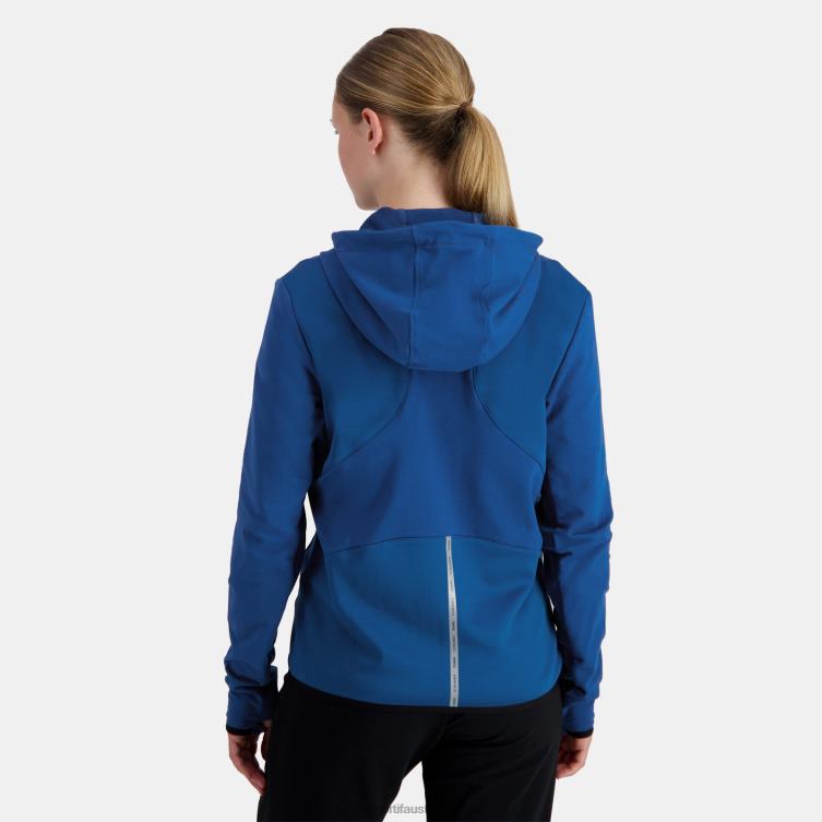 Clothing HVDBF315 Women Le Coq Sportif Hooded Sweatshirt With Zip Blue - Image 4