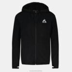 Clothing HVDBF316 Women Le Coq Sportif Hooded Sweatshirt With Zip Black - Image 2