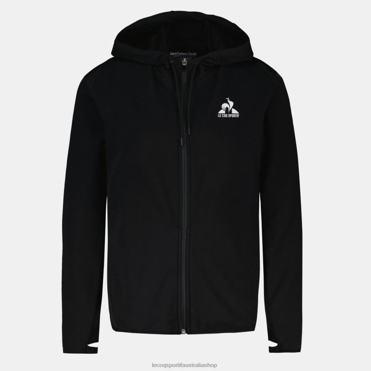 Clothing HVDBF316 Women Le Coq Sportif Hooded Sweatshirt With Zip Black - Image 2