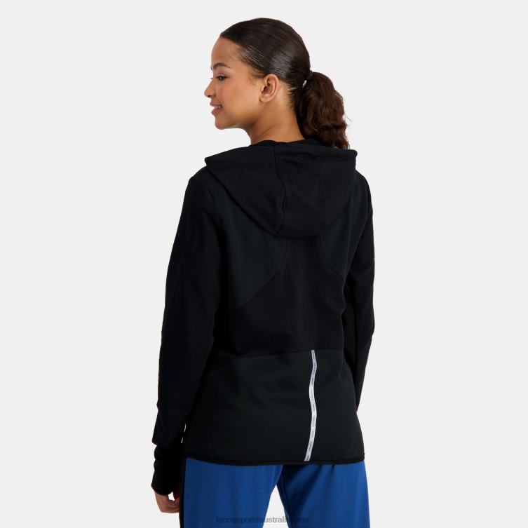 Clothing HVDBF316 Women Le Coq Sportif Hooded Sweatshirt With Zip Black - Image 4