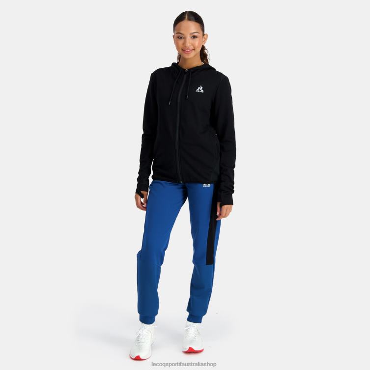Clothing HVDBF316 Women Le Coq Sportif Hooded Sweatshirt With Zip Black - Image 5