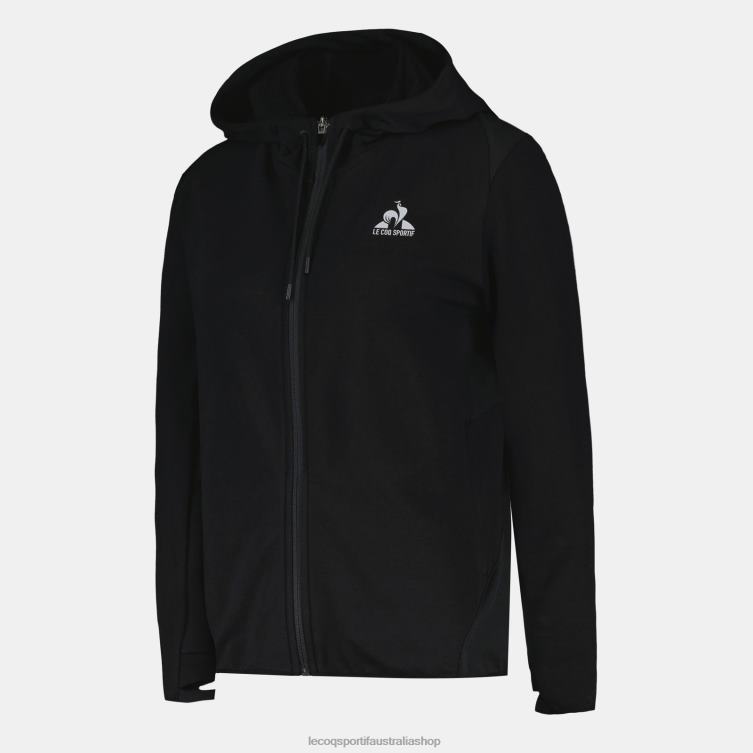 Clothing HVDBF316 Women Le Coq Sportif Hooded Sweatshirt With Zip Black - Image 6