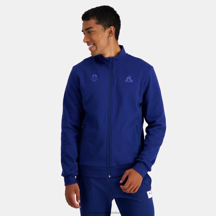 clothing_hvdbf32_men_le_coq_sportif_zipped_sweatshirt_blue.jpg Clothing HVDBF32 Men Le Coq Sportif Zipped Sweatshirt Blue - Image 1