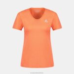 Clothing HVDBF355 Women Le Coq Sportif T-Shirt Orange - Image 2