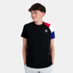 Clothing HVDBF377 Children Le Coq Sportif T-Shirt Black