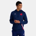 Clothing HVDBF37 Men Le Coq Sportif Hooded Sweatshirt Blue