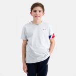 Clothing HVDBF384 Children Le Coq Sportif T-Shirt Grey