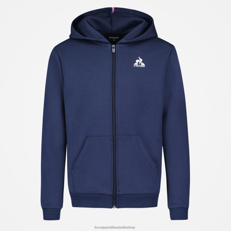 Clothing HVDBF398 Children Le Coq Sportif Hooded Sweatshirt With Zip Blue - Image 2