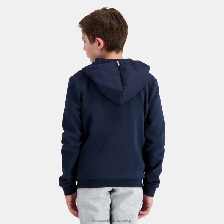 Clothing HVDBF398 Children Le Coq Sportif Hooded Sweatshirt With Zip Blue - Image 4