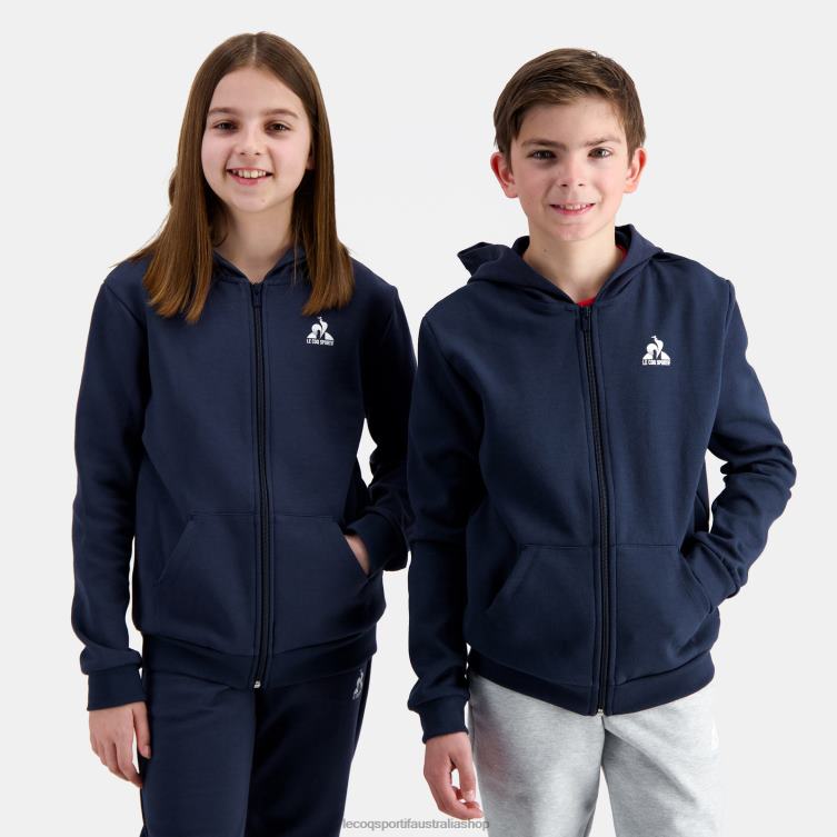Clothing HVDBF398 Children Le Coq Sportif Hooded Sweatshirt With Zip Blue - Image 5