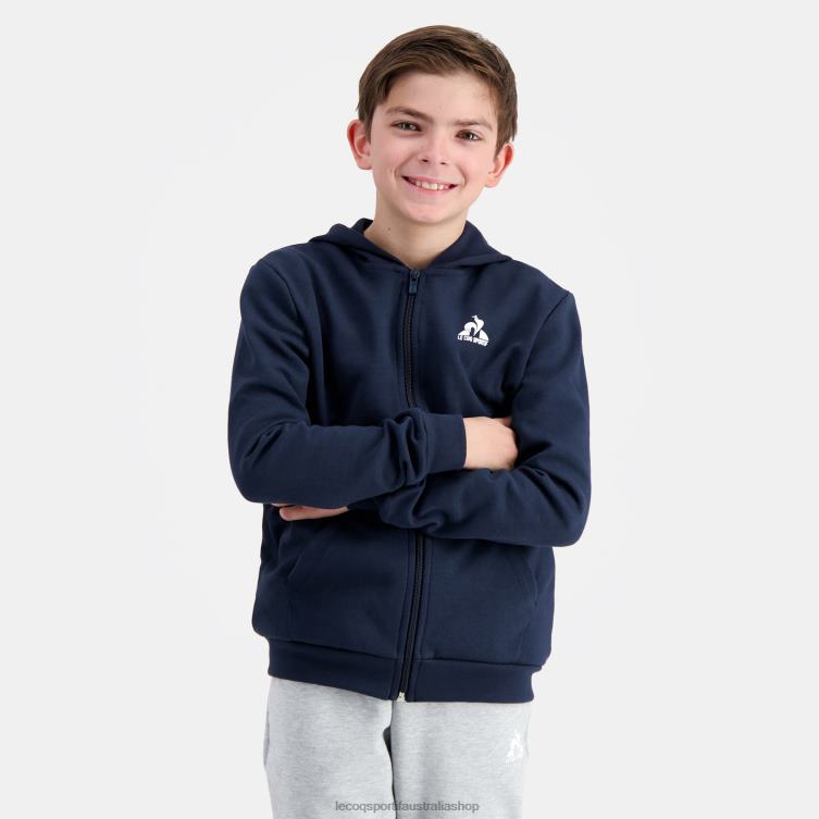Clothing HVDBF398 Children Le Coq Sportif Hooded Sweatshirt With Zip Blue - Image 1