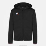 Clothing HVDBF400 Children Le Coq Sportif Hooded Sweatshirt With Zip Black