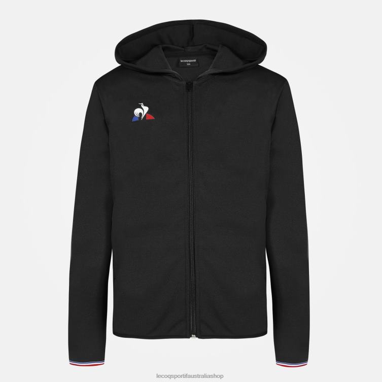 Clothing HVDBF400 Children Le Coq Sportif Hooded Sweatshirt With Zip Black - Image 1