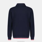 Clothing HVDBF431 Men Le Coq Sportif Zipped Sweatshirt Blue - Image 2