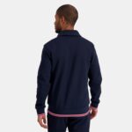 Clothing HVDBF431 Men Le Coq Sportif Zipped Sweatshirt Blue - Image 3