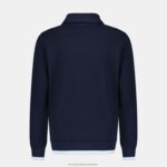 Clothing HVDBF433 Men Le Coq Sportif Zipped Sweatshirt Blue - Image 3