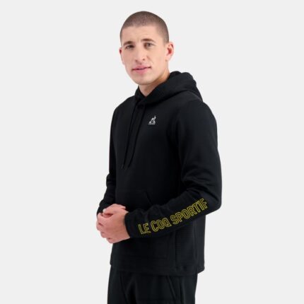 Clothing HVDBF440 Men Le Coq Sportif Hooded Sweatshirt Black