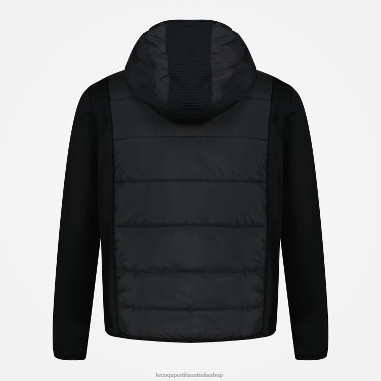 Clothing HVDBF450 Men Le Coq Sportif Hooded Sweatshirt With Zip Black - Image 2