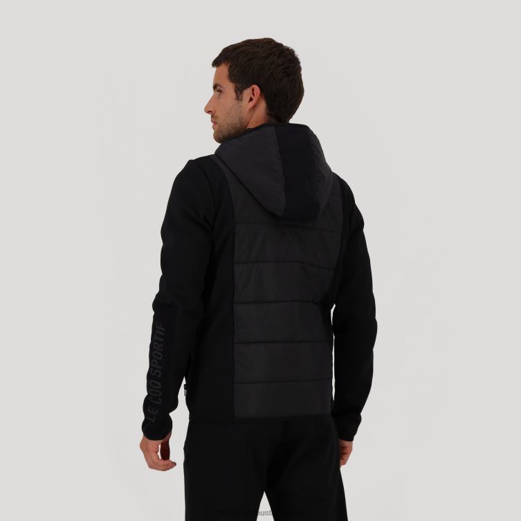 Clothing HVDBF450 Men Le Coq Sportif Hooded Sweatshirt With Zip Black - Image 3