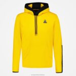 Clothing HVDBF451 Men Le Coq Sportif Hooded Sweatshirt Yellow - Image 2