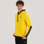 Clothing HVDBF451 Men Le Coq Sportif Hooded Sweatshirt Yellow