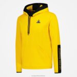 Clothing HVDBF451 Men Le Coq Sportif Hooded Sweatshirt Yellow - Image 6