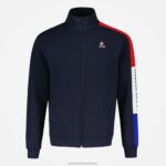 Clothing HVDBF455 Men Le Coq Sportif Zipped Sweatshirt Blue - Image 2