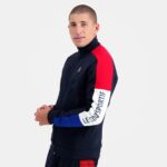 Clothing HVDBF455 Men Le Coq Sportif Zipped Sweatshirt Blue