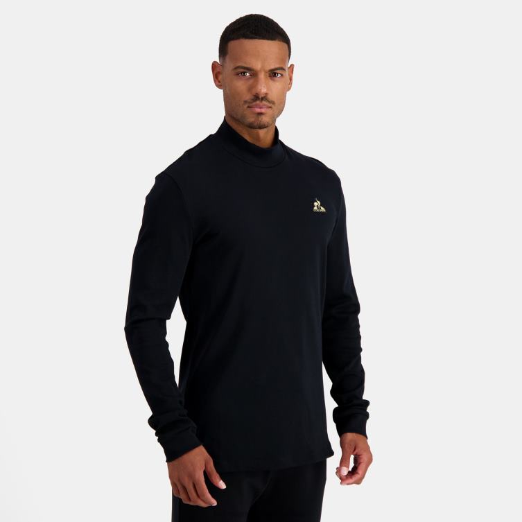 Clothing HVDBF461 Men Le Coq Sportif Long-Sleeve T-Shirt Black - Image 1
