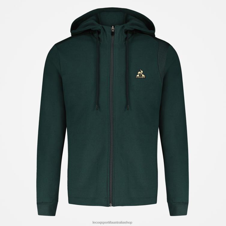 Clothing HVDBF462 Men Le Coq Sportif Hooded Sweatshirt With Zip Green - Image 2