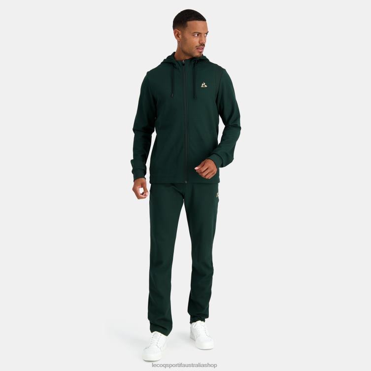 Clothing HVDBF462 Men Le Coq Sportif Hooded Sweatshirt With Zip Green - Image 5