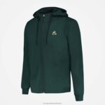 Clothing HVDBF462 Men Le Coq Sportif Hooded Sweatshirt With Zip Green - Image 6