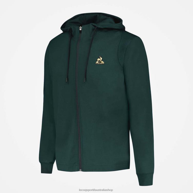 Clothing HVDBF462 Men Le Coq Sportif Hooded Sweatshirt With Zip Green - Image 6